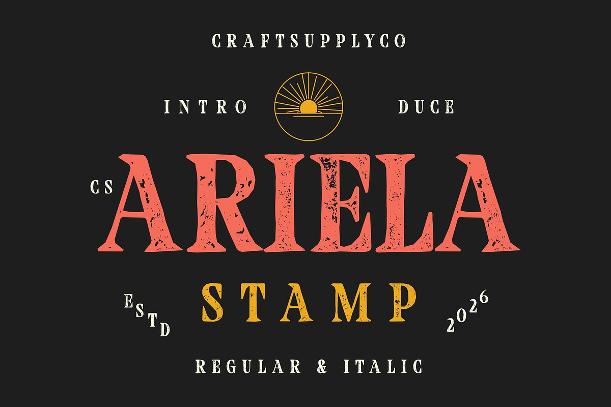 CS Ariela Stamp, a Serif Font by Craft Supply Co. (Photo 1 of 8)