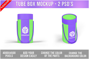 Tube Box Mockup PSD