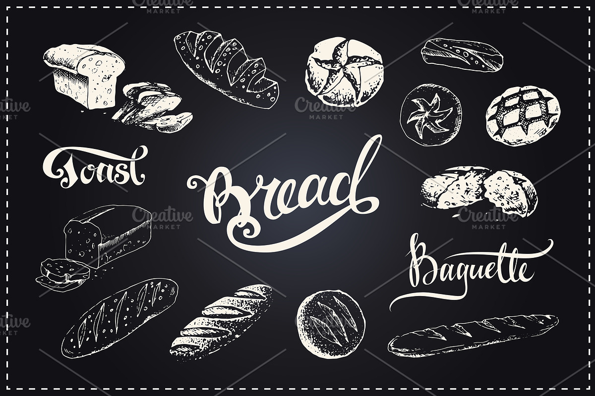 Bakery icons and calligraphy, a Food Illustration by Margo Miller (Photo 6 of 30)
