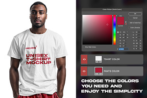 Man Wearing T-Shirt PSD Mockup