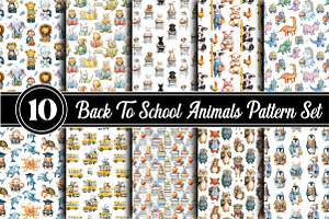 Back To School Animals  Pattern Png, an Illustration by RobertsArt