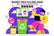 10 Smart Recycling Bins Illustration, an Illustration by denayunebgt (Thumbnail 1 of 4)