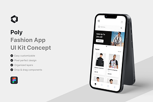 Poly - Fashion App UI Kit, an UI Kit Template by iDoodle Studio