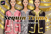 Procreate Sequin Trims Brushes, a Brush Add-On by Fashion Workshop Bkk (Thumbnail 1 of 11)