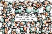 Whimsical Bunny Easter Clipart, an Illustration by CraftArtStudio (Thumbnail 1 of 6)
