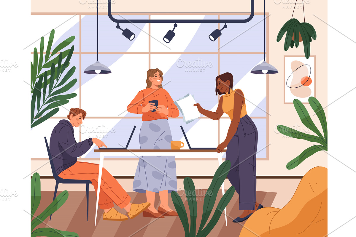 Office teamwork or work. Vector, a Person Illustration by Elegant Solution
