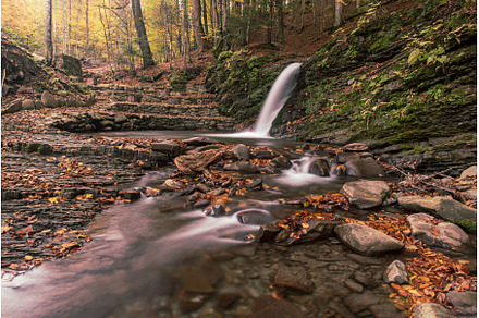 Autumn mountain waterfall, a Nature Photo by Nature and travel