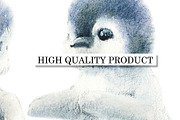 Watercolor Pingwins, an Animal Illustration by Budogoshch (Thumbnail 6 of 6)