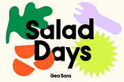 Salad Days! Geometric Sans Serif, a Sans Serif Font by Meg Lewis Fun House (Thumbnail 9 of 9)