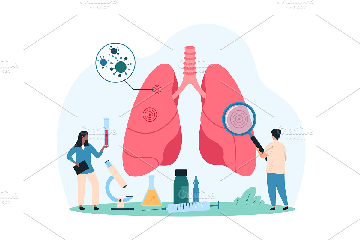 Respiratory system infections plan, an Object Illustration by Flashvector