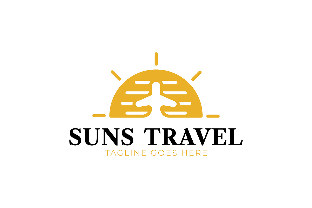 Airplane With Sun Logo Identity, a Branding & Logo Template by Signatoro