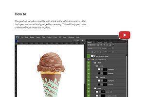 Ice Cream Cone Mockup