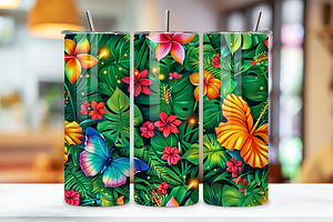 3D Tropical Garden Tumbler Wrap