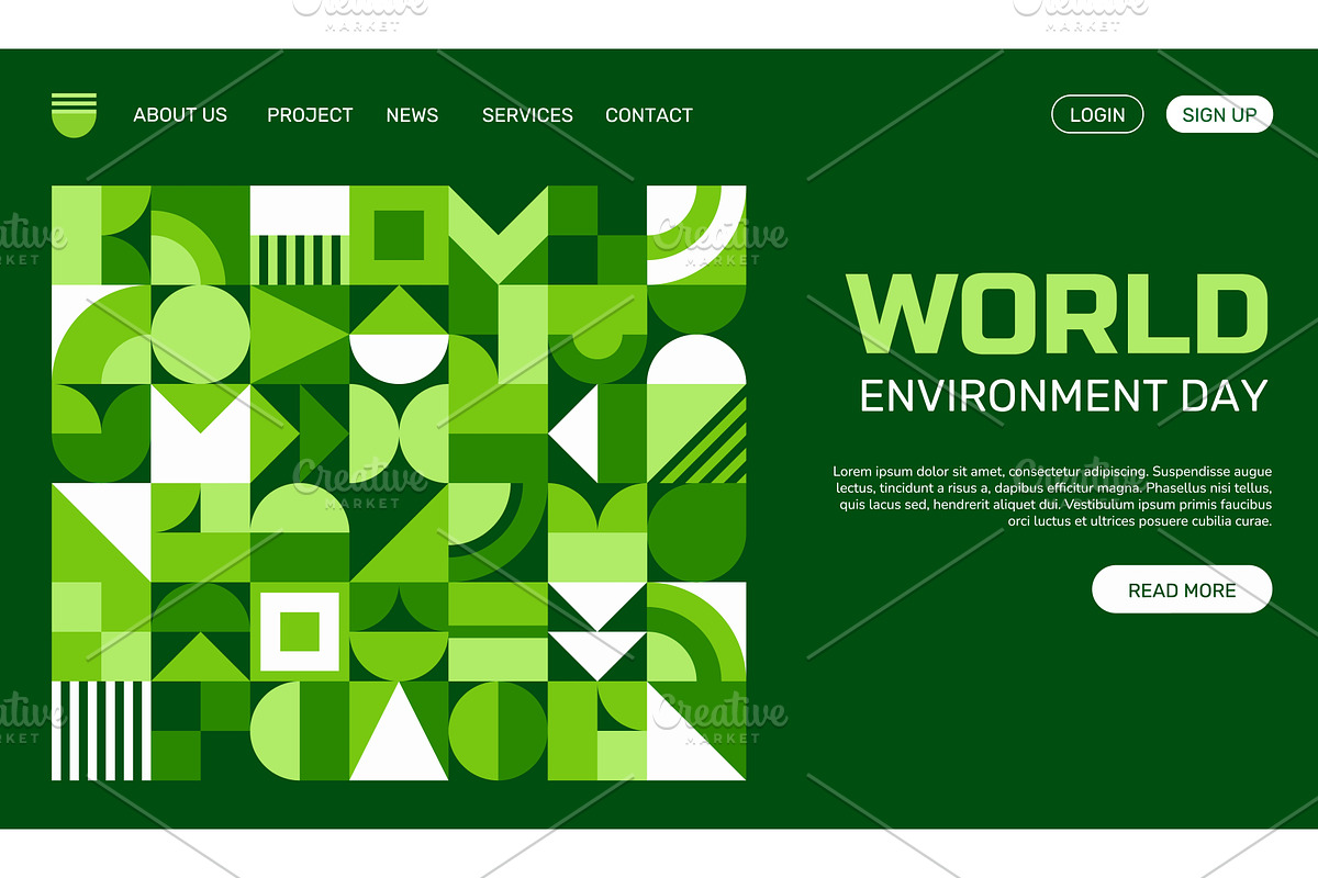 Environment day landing page, a Decorative Illustration by Vector Tradition