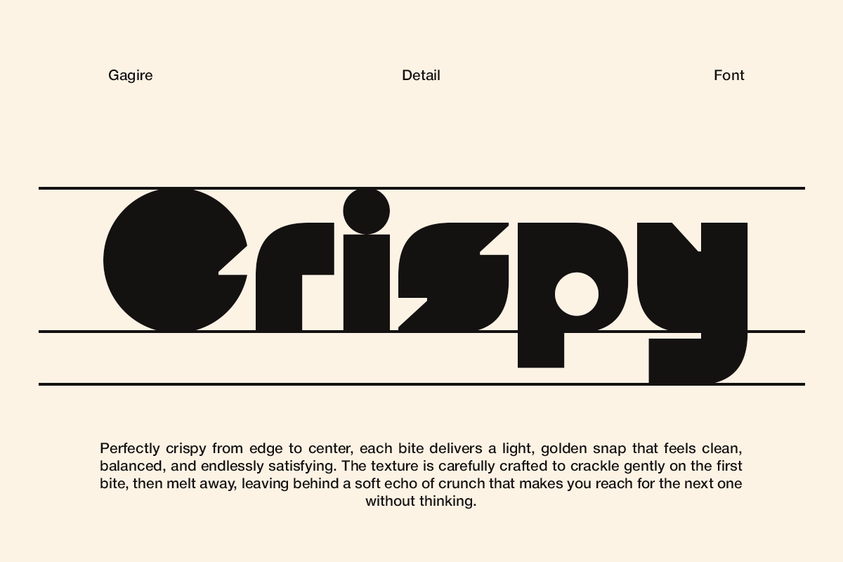Gagire - Snack Food Brand Font, a Sans Serif Font by Pandeka Studio (Photo 8 of 9)