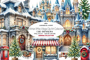 Winter XMas Village Clip Art, a Seasonal Illustration by CreationArt (Thumbnail 1 of 7)