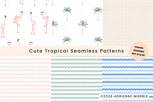 Cute Pastel Tropical Patterns