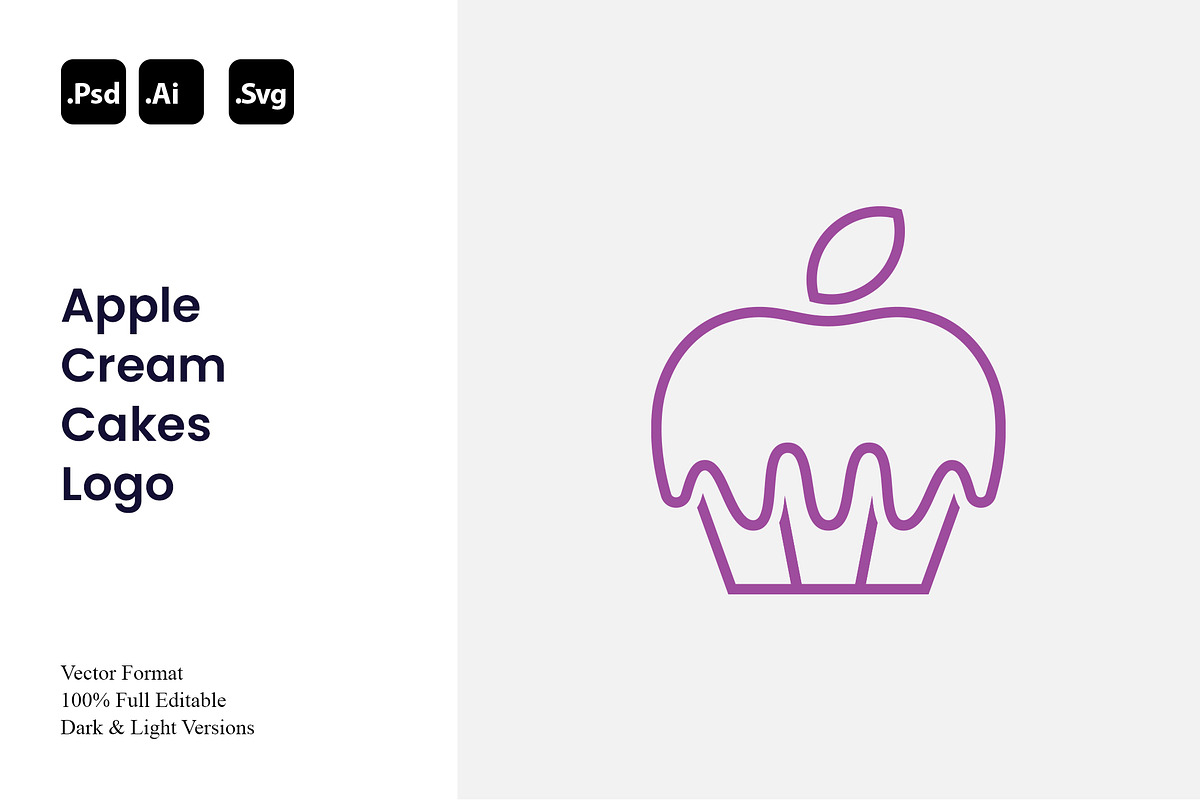 Apple Cream Cakes Logo, a Branding & Logo Template by Luxury Logos (Photo 1 of 4)
