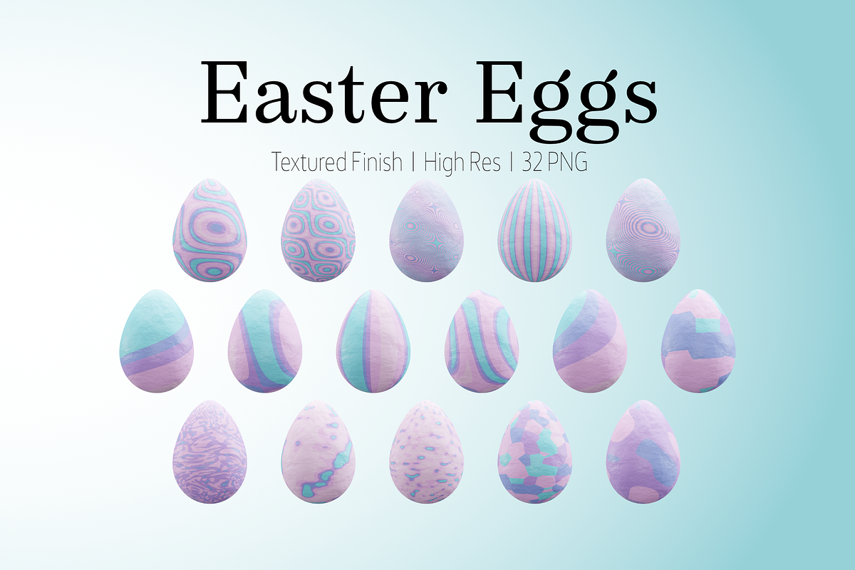 Pastel Themed Easter Egg PNG Bundle, an Object Graphic by 3PointsCreative (Photo 1 of 7)