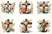 Watercolor Cross And Flowers Easter, an Illustration by DreamCafeArt (Thumbnail 2 of 5)