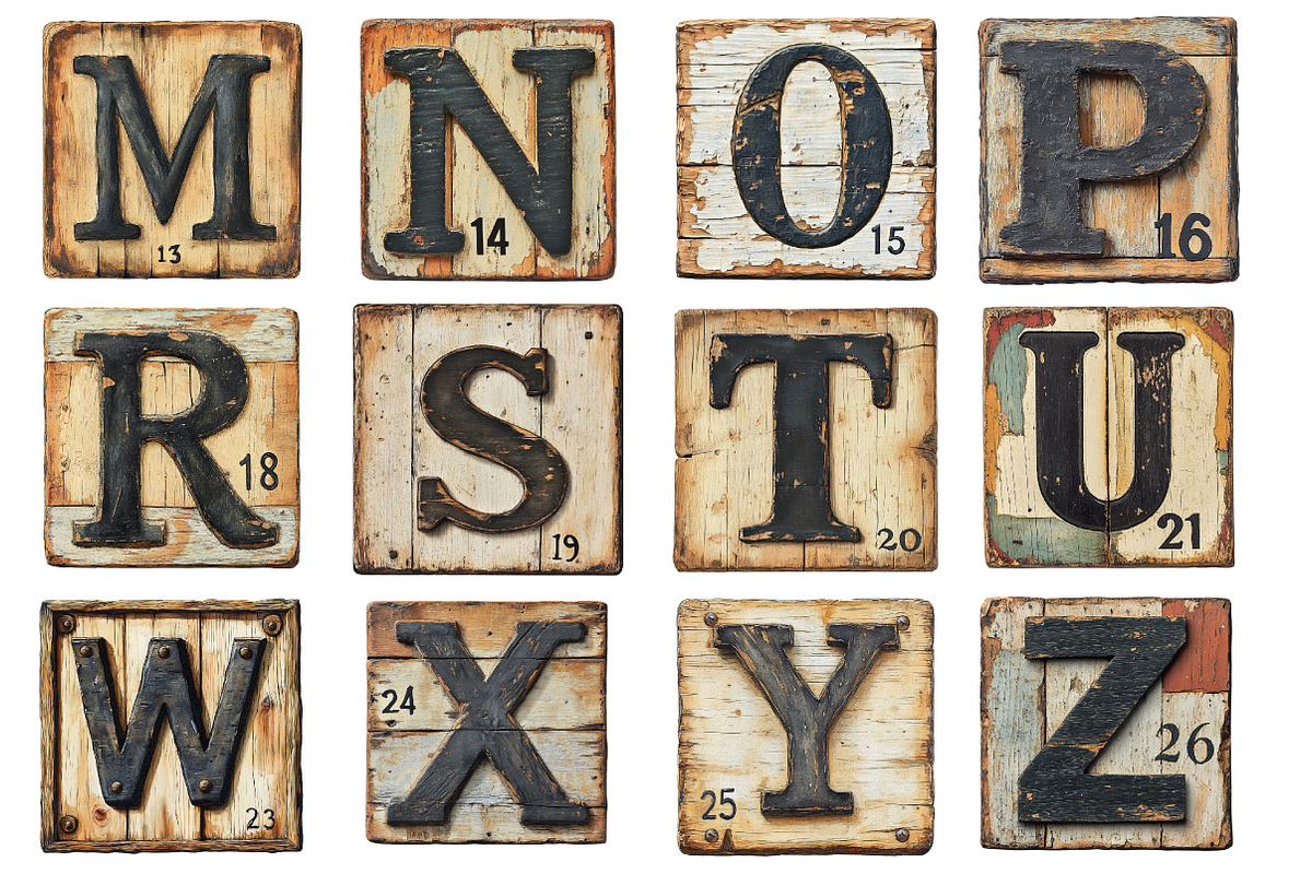 Antique Metal Crossword Letters PNG, an Illustration by SinaCreation (Photo 3 of 5)