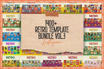 Retro Instagram Bundle Vol.3, a Social Media Template by Creatchees.std
