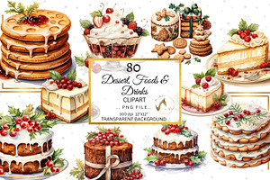 Deserts Foods And Drinks Clipart