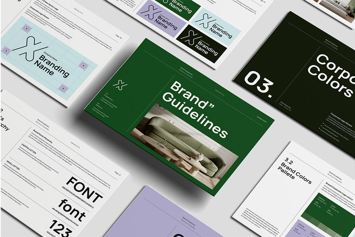 X Brand Guidelines Template, a Presentation Template by yanindesign (Photo 1 of 6)