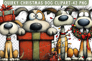 Quirky Christmas Dog Clipart, an Illustration by Libby Wishes (Thumbnail 1 of 7)