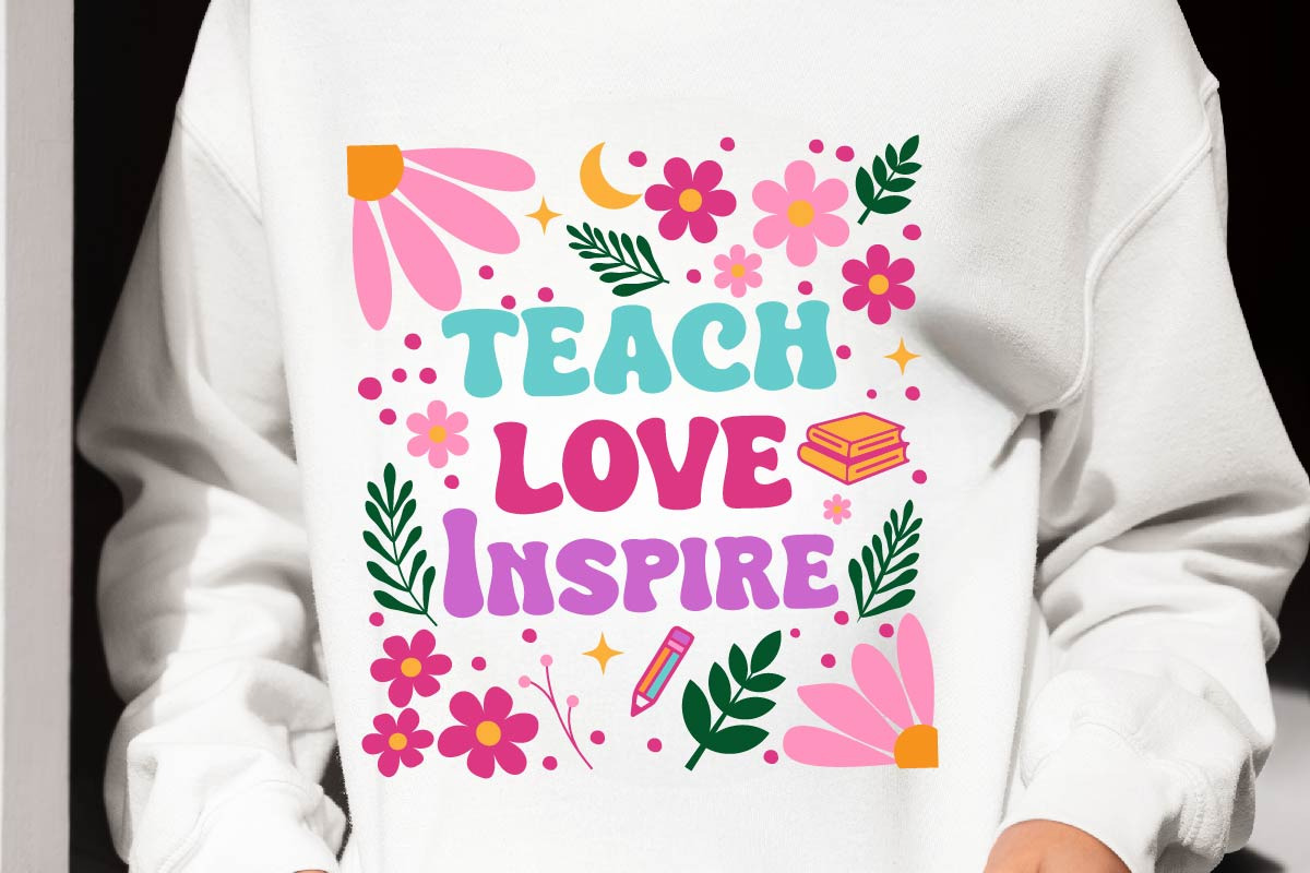 Boho Floral Teacher Love Inspire SVG, an Object Graphic by EllaMaiyaali (Photo 4 of 5)