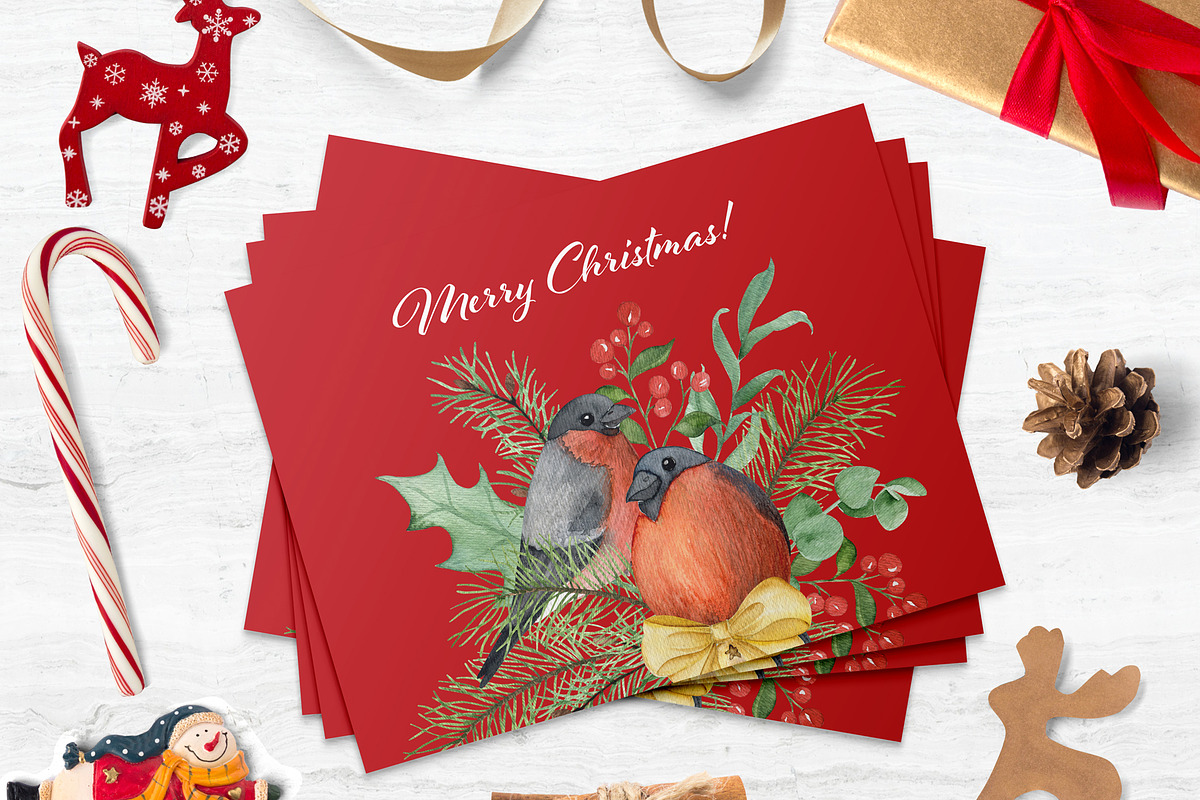 Christmas. Watercolor collection, a Decorative Illustration by JuliaBadeeva (Photo 9 of 9)