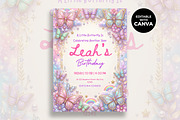 Butterfly Birthday Invitation, an Invitation Template by M9 Design (Thumbnail 1 of 4)