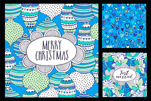Blue pattern and two cards