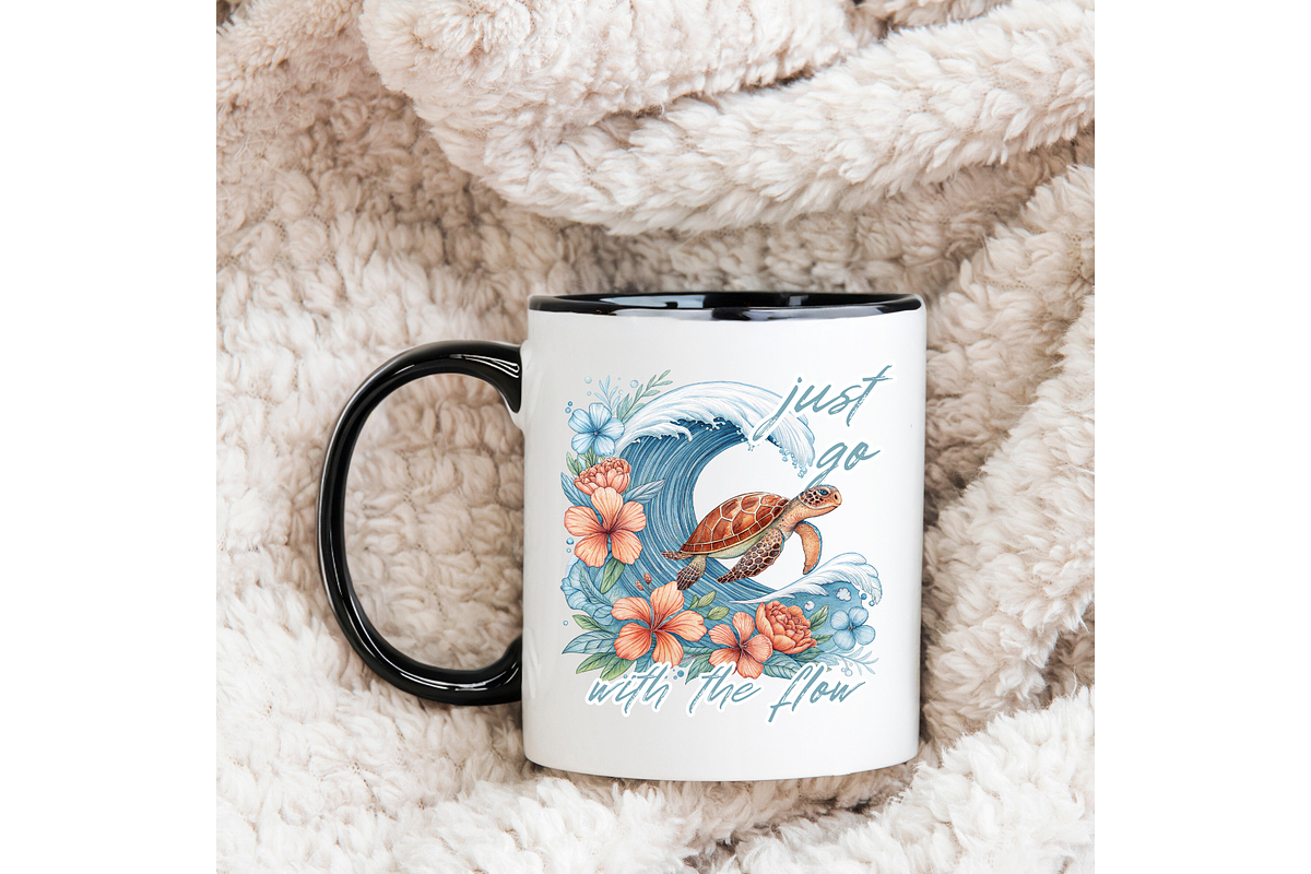 Floral Sea Turtle PNG, Nautical, an Illustration by TatiMockup (Photo 6 of 7)