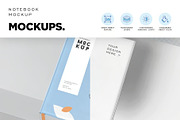 6 Notebook Mockups, a Product Mockup by megostudi0 (Thumbnail 4 of 8)