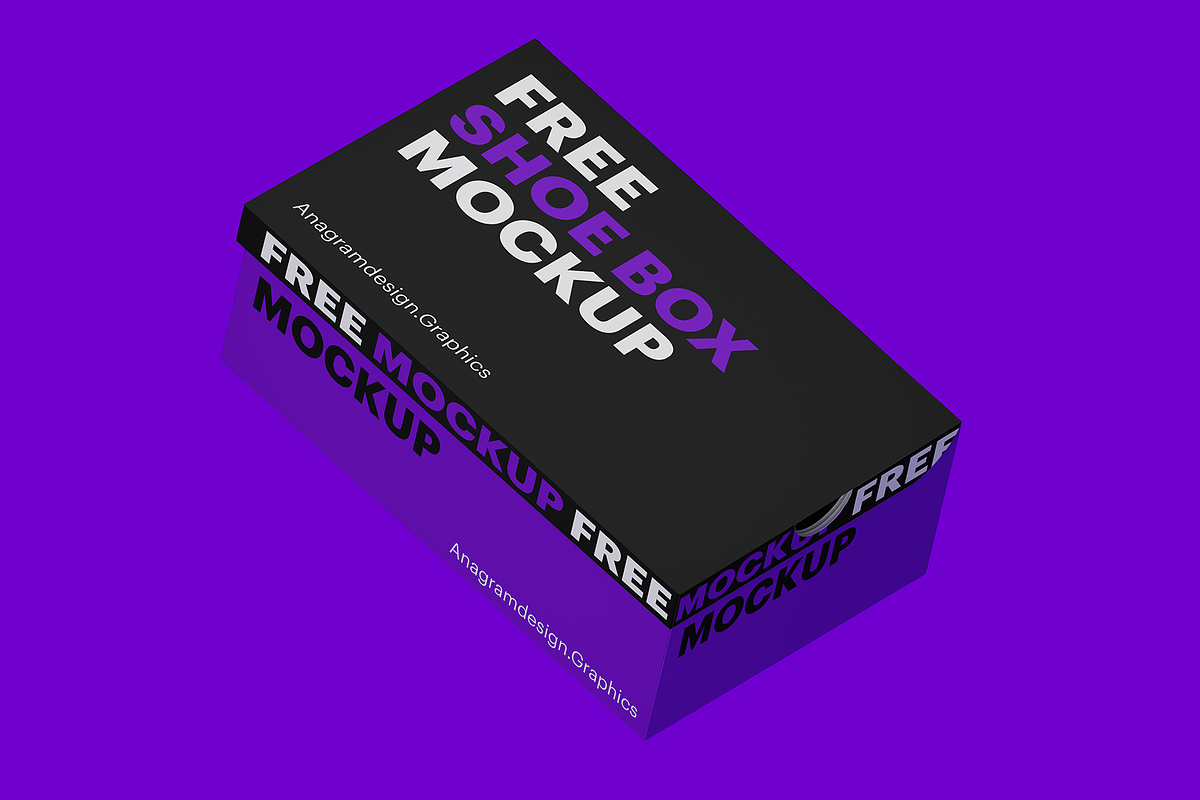 Shoe Box Mockup, a Packaging Mockup by AnagramDesign (Photo 2 of 8)