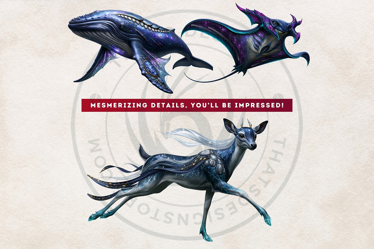 Crystal Beasts Fantasy Cliparts, a Decorative Illustration by ThatsDesignArt (Photo 13 of 14)
