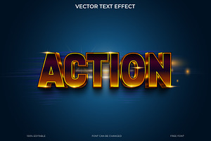3D Action Text Effect EPS Vector