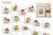 Watercolor Botanical Forest Set, an Animal Illustration by BarvArt (Thumbnail 7 of 20)