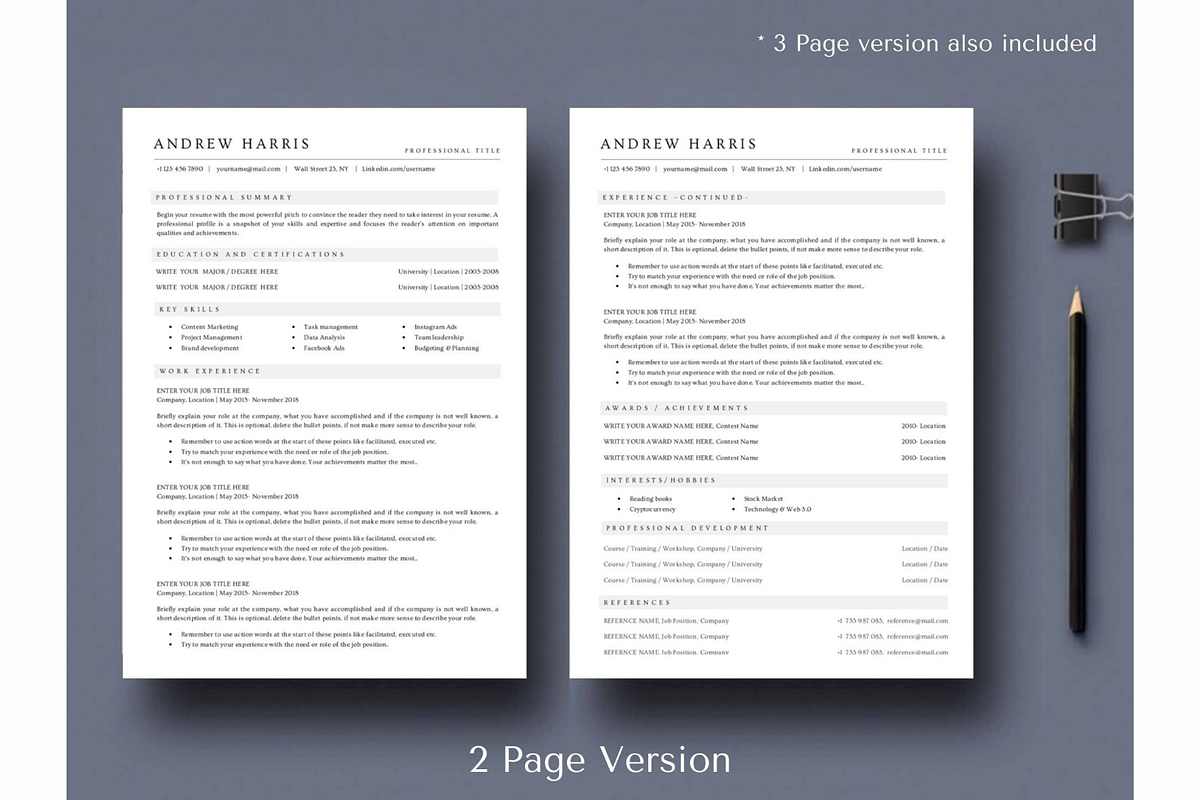 ATS friendy resume template word, a Resume Template by Climbwithelevator (Photo 2 of 11)