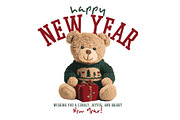 New Year Bear. Christmas teddy bear., an Animal Illustration by StudioLondon (Thumbnail 2 of 3)
