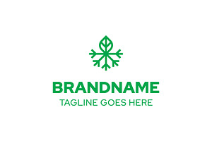 Snowflake Leaf Nature Modern Logo, a Branding & Logo Template by Pray Art Design Studio