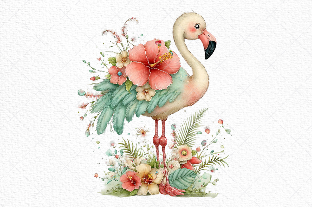 Whimsical Summer Flamingo Clipart, an Illustration by Craft Nest (Photo 10 of 11)