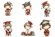 Graduation Kids PNG Clipart, a Seasonal Illustration by Designking (Thumbnail 5 of 5)