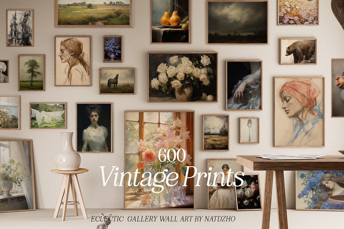 600 Vintage Prints, a Background Graphic by Purple (Photo 1 of 14)