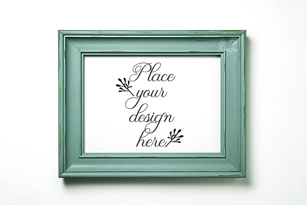 Light blue wooden frame stock photo, a Background Photo by Leo Flo Mockups (Photo 1 of 4)