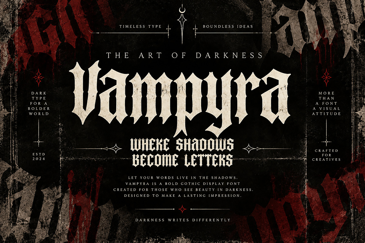 Vampyra, a Blackletter Font by Wow Magic (Photo 4 of 4)