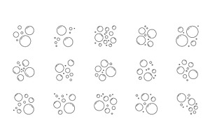 Bubble and oxygen line icon set, an Object Illustration by Vector Creator