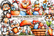 Whimsical Polka Dots Easter Clipart, an Illustration by Sublimation Artist (Thumbnail 1 of 7)