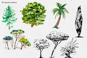 Watercolor Tree Clipart, an Illustration by Belusuab (Thumbnail 4 of 10)